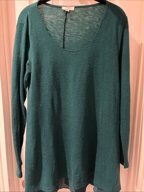 Teal Long Sleeve Scoop Neck Women's Holiday Dress